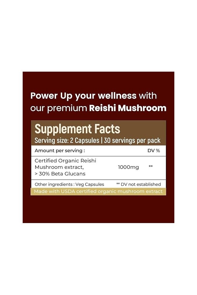 Rooted Active's Reishi Mushroom - Heart & Immune Health Support Supplement | Mushroom Supplement to Support Energy, Mood, Sleep & Aid Overall Well-Being - 60 Capsules - Image 2