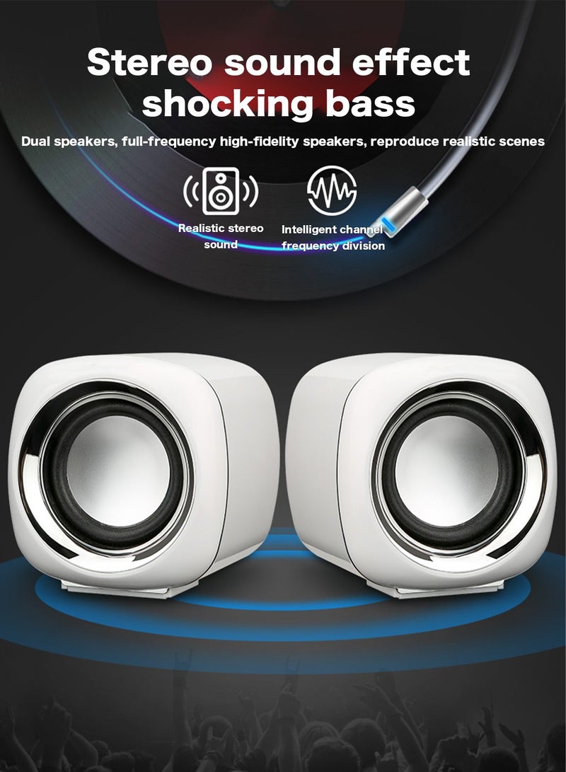 BONKS 6W USB Powered Computer Speakers for Desktop PC Laptop Gaming Monitor - Image 3