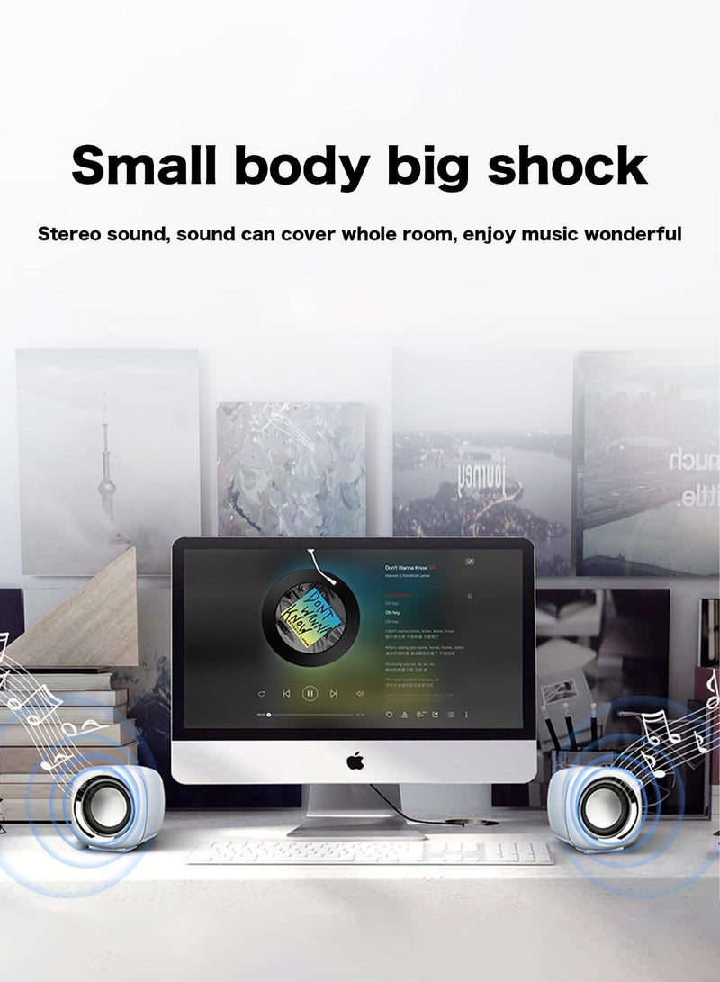 BONKS 6W USB Powered Computer Speakers for Desktop PC Laptop Gaming Monitor - Image 2