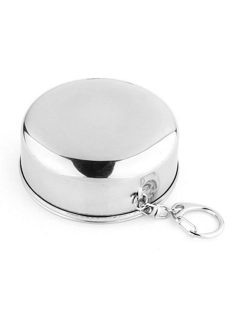 Ekdant EKDANT Folding Stainless Steel Water Glass for Picnic OutdoorIndoor Water Tumbler Cup with Keychain for Lassi Lemonade Juice Milk Cold Drinks Beverage Drinking Tumbler 75ml Pack of 1  - Image 4