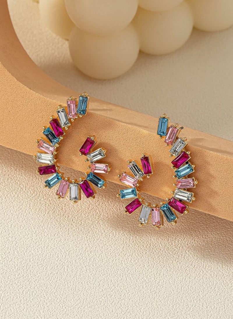 إيكوال حلق أذن نسائي بتصميم أنيق وعالي الجودة مرصع بالزركون - Image 5