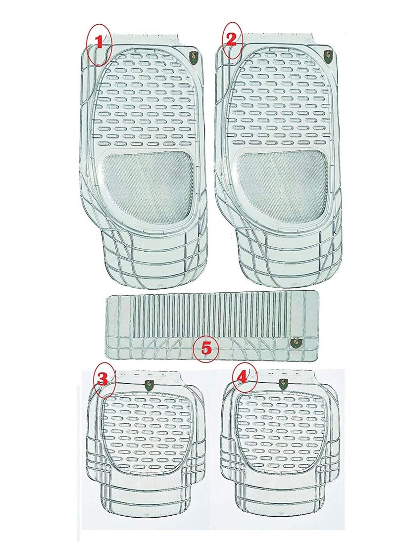 California formula-T Car Mat for Cars Truck SUV  Transparent 5 Pieces  - Image 2