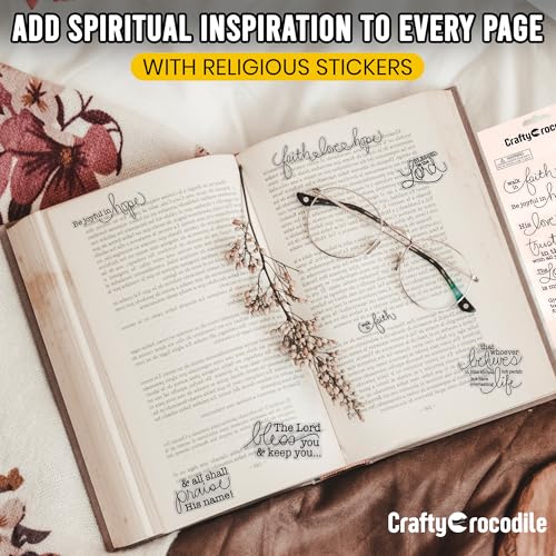 CraftyCrocodile Religious Christian Bible Stickers - Clear Handwritten Inspirational Prayer Faith Scripture Biblical Stickers for Scrapbooking and Bible Journaling - Image 4