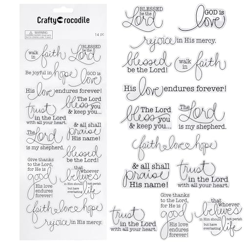 CraftyCrocodile Religious Christian Bible Stickers - Clear Handwritten Inspirational Prayer Faith Scripture Biblical Stickers for Scrapbooking and Bible Journaling - Image 2