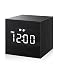 JALL Digital Alarm Clock with Wooden Electronic LED Time Display 3 Alarm 25inch Cubic Small Mini Wood Made Electric Clocks for Bedroom Bedside Desk Black - Image 2