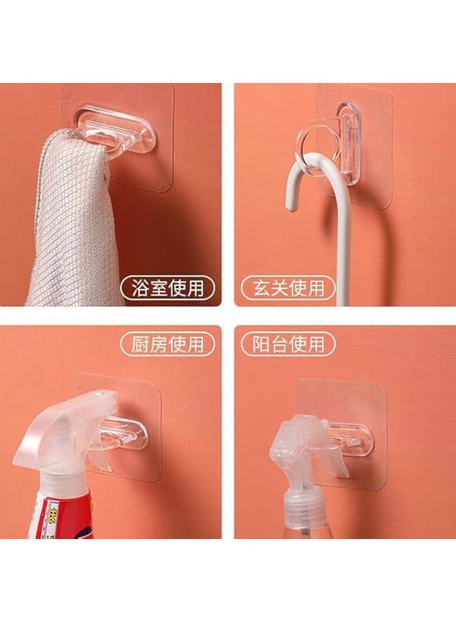 خطاف قضيب الستارة الشفاف اللاصق 20 قطعة قوس متعدد الوظائف غير مثقوب - Image 3