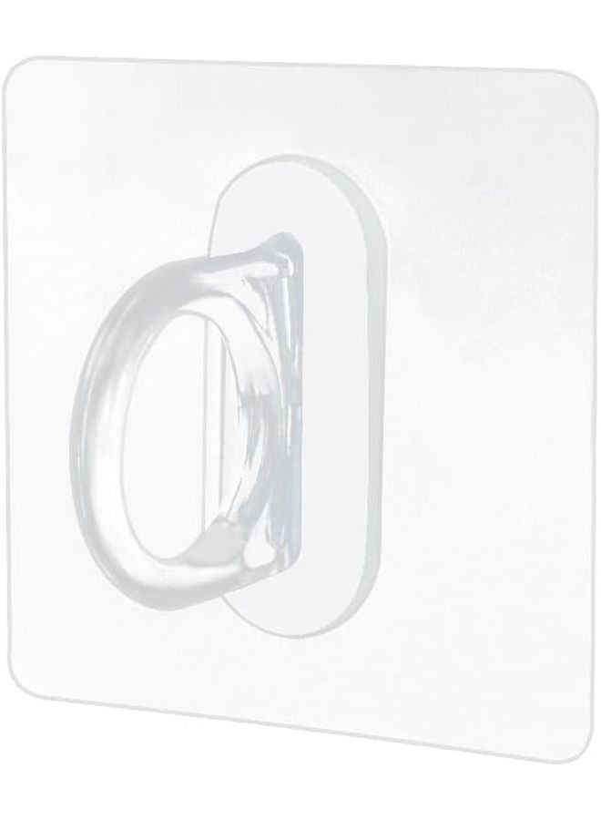 خطاف قضيب الستارة الشفاف اللاصق 20 قطعة قوس متعدد الوظائف غير مثقوب - Image 1