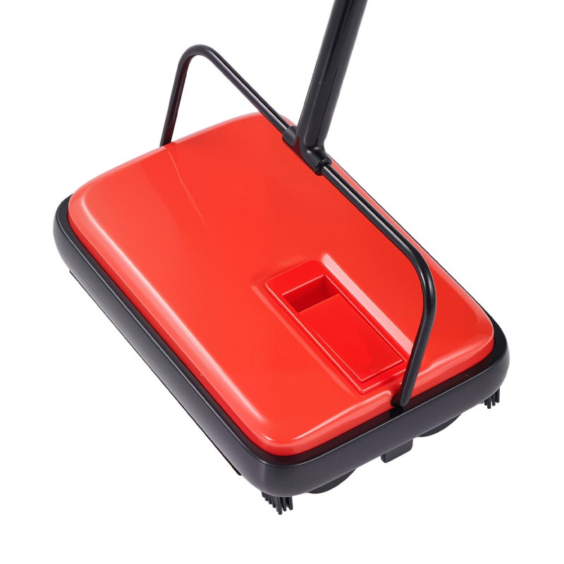 Carpet Sweeper,  6.7  in Sweeping Paths, Floor Sweeper Manual Non Electric, 300 ml Dustbin Capacity with Comb for Home Office Rugs Hardwood Surfaces Wood Floors Laminate, Cleans Dust Pet Hair - Image 4