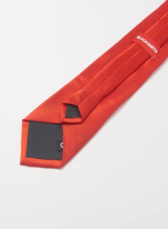 بلاك سميث ربطة عنق، أزرار أكمام، منديل جيب، دبوس طية صدر السترة، طقم من 4 قطع للرجال [مقاس حر] أحمر - Image 4