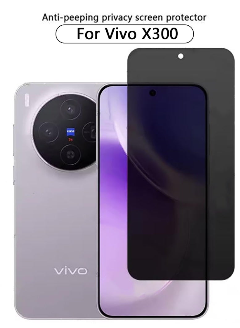 For Vivo X300 Privacy Screen Protector Tempered Glass , Scratch-Resistant, Anti Spy,Privacy Protector for Vivo X300 （Black，1 Pack） - Image 1