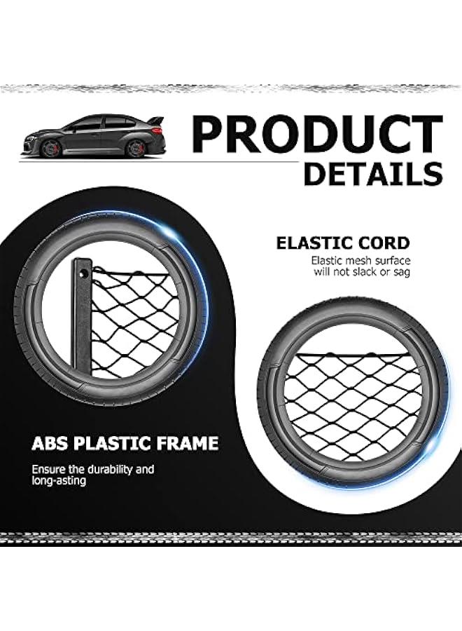 4PCS Frame Car Storage Cargo Net Bag, ABS Plastic Framed Automotive Organizer with Mesh Net Pocket and Screws for Vehicle Use (14.37 × 7.28 in) - Image 2