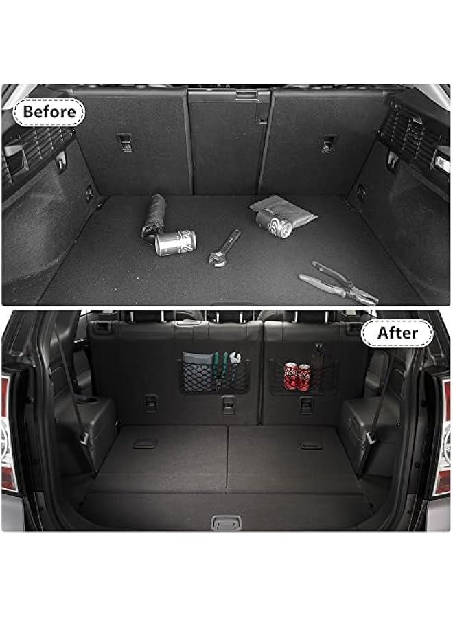 4PCS Frame Car Storage Cargo Net Bag, ABS Plastic Framed Automotive Organizer with Mesh Net Pocket and Screws for Vehicle Use (14.37 × 7.28 in) - Image 4