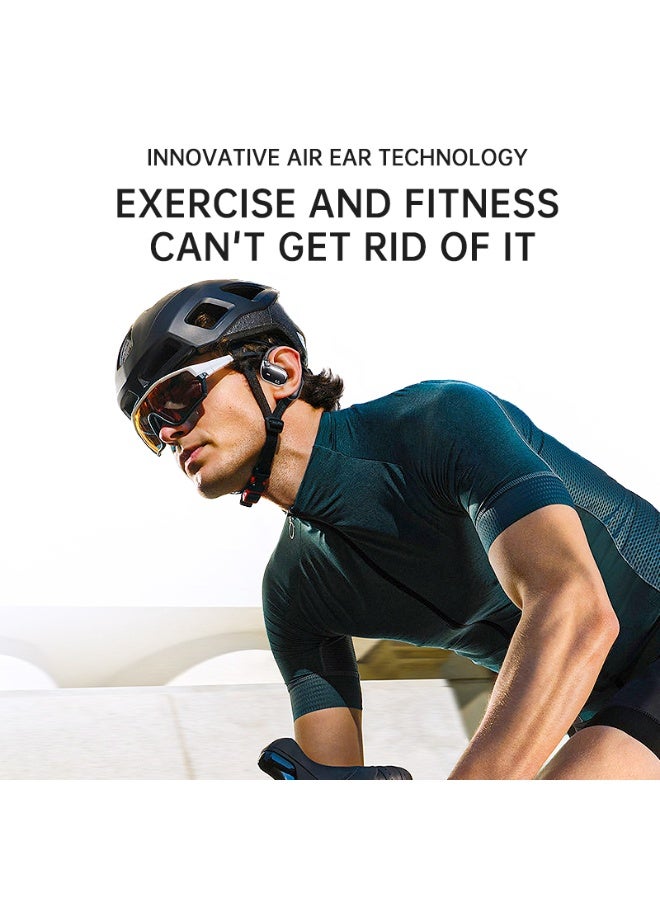 سماعات أذن Qiwa-JM30 بتقنية بلوتوث، سماعات أذن لاسلكية حقيقية، خطافات أذن قابلة للدوران والسحب، حقيبة حمل جلدية، تعزيز صوت الجهير، سماعات أذن رياضية مفتوحة من الخلف - Image 5