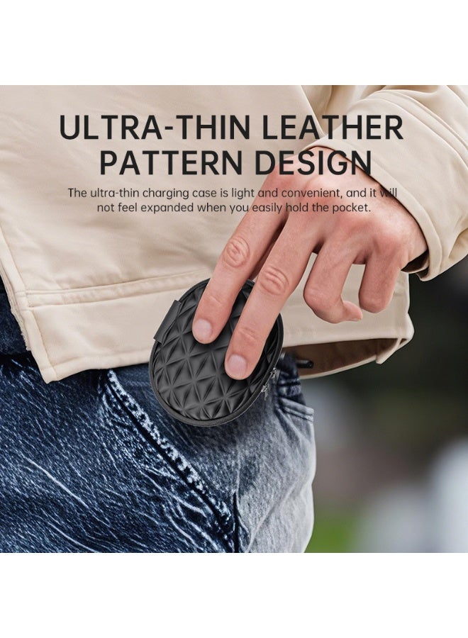 سماعات أذن Qiwa-JM30 بتقنية بلوتوث، سماعات أذن لاسلكية حقيقية، خطافات أذن قابلة للدوران والسحب، حقيبة حمل جلدية، تعزيز صوت الجهير، سماعات أذن رياضية مفتوحة من الخلف - Image 4