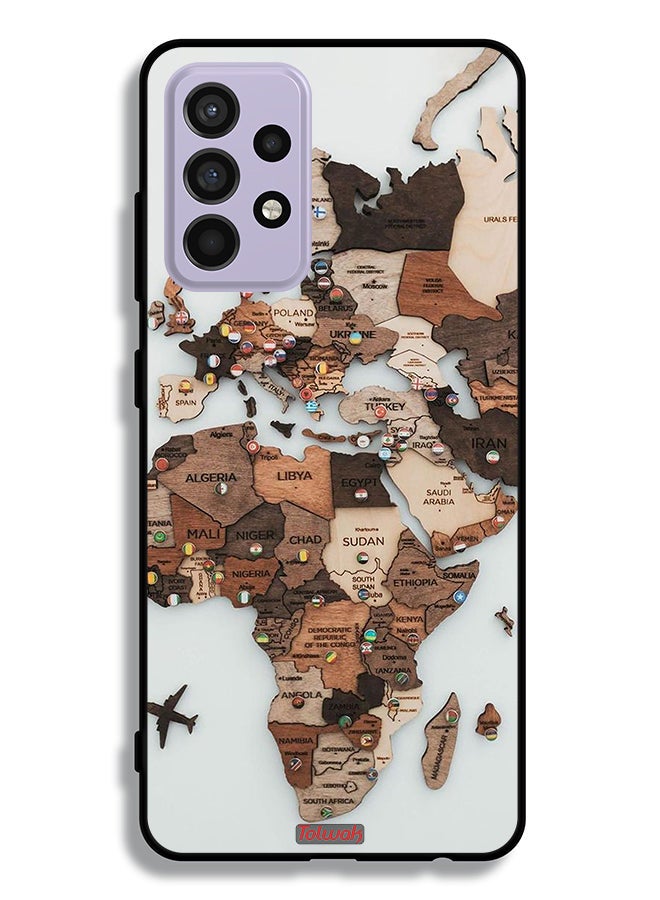 Tolwak غطاء حماية لجهاز سامسونج جالاكسي A52s 5G بتصميم خريطة العالم - Image 1