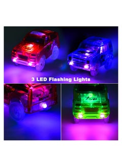 Y&D MAKINGTEC Track Cars Replacement Only,Light Up Toy with 3 Flashing LED Lights Racing Car Accessories Compatible Magic Tracks and Most for Boys Girls (4 Pack)  - Image 2