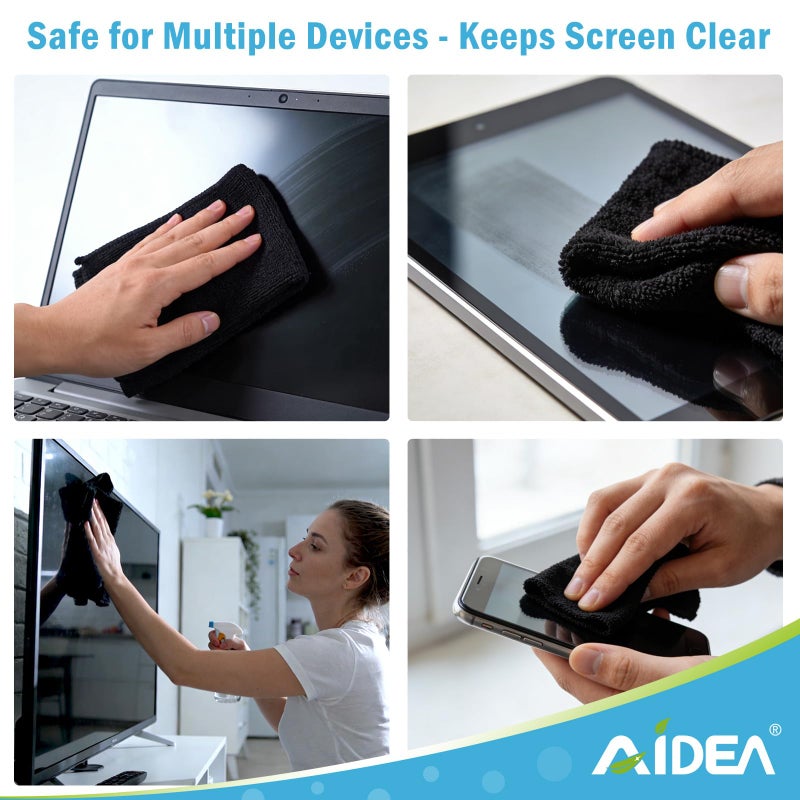 AIDEA Microfiber Cleaning Cloth Black 50PK, Microfiber Towels for Cars, Premium Car Cloths, Dusting Cloth Lint Free Cleaning Rags for SUVs, House, Kitchen, Window, Workshops,11.5Ã—11.5" - Image 5