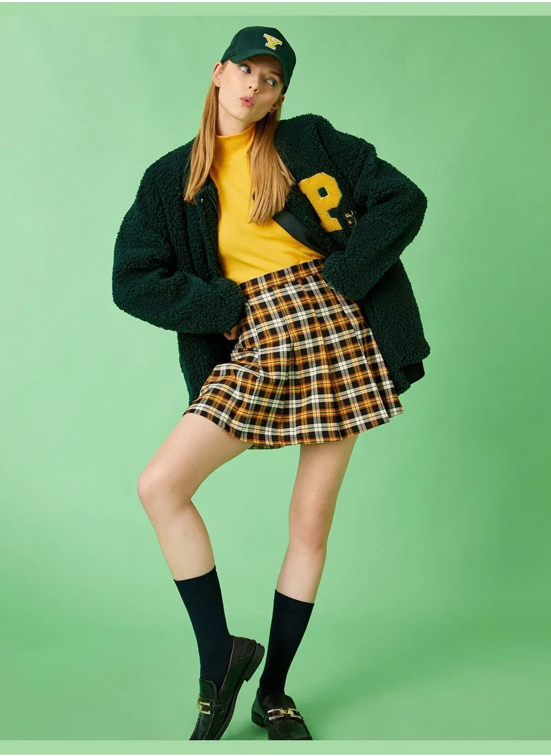 كوتون Check Mini Skirt