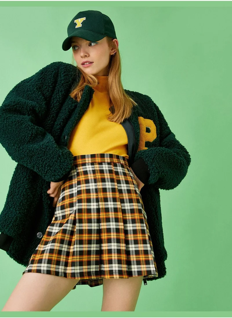 كوتون Check Mini Skirt