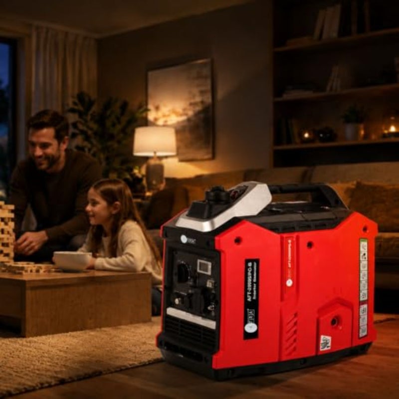 Silent Inverter Generator 2000W, 1.8KW Rated 2KW Max Power Petrol Generator, Pure Sine Wave Portable Power Backup, Low Noise 68dB, 79.7cc Engine, 4.8L Tank, 1 Year Warranty, AFT-2000SIPG-B - Image 3