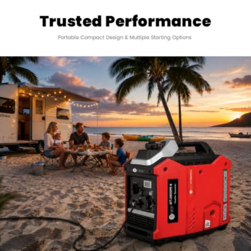 Silent Inverter Generator 2000W, 1.8KW Rated 2KW Max Power Petrol Generator, Pure Sine Wave Portable Power Backup, Low Noise 68dB, 79.7cc Engine, 4.8L Tank, 1 Year Warranty, AFT-2000SIPG-B - Image 5