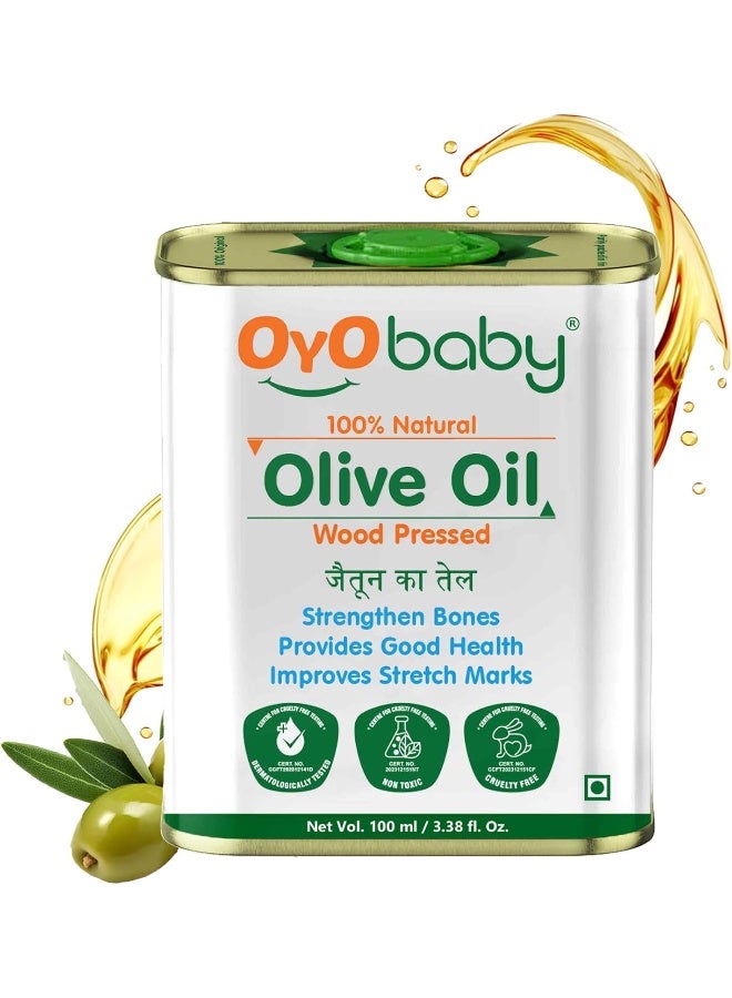 OYO BABY Extra Virgin Cold Pressed Olive Oil for Hair and Skin 100ml - Image 1