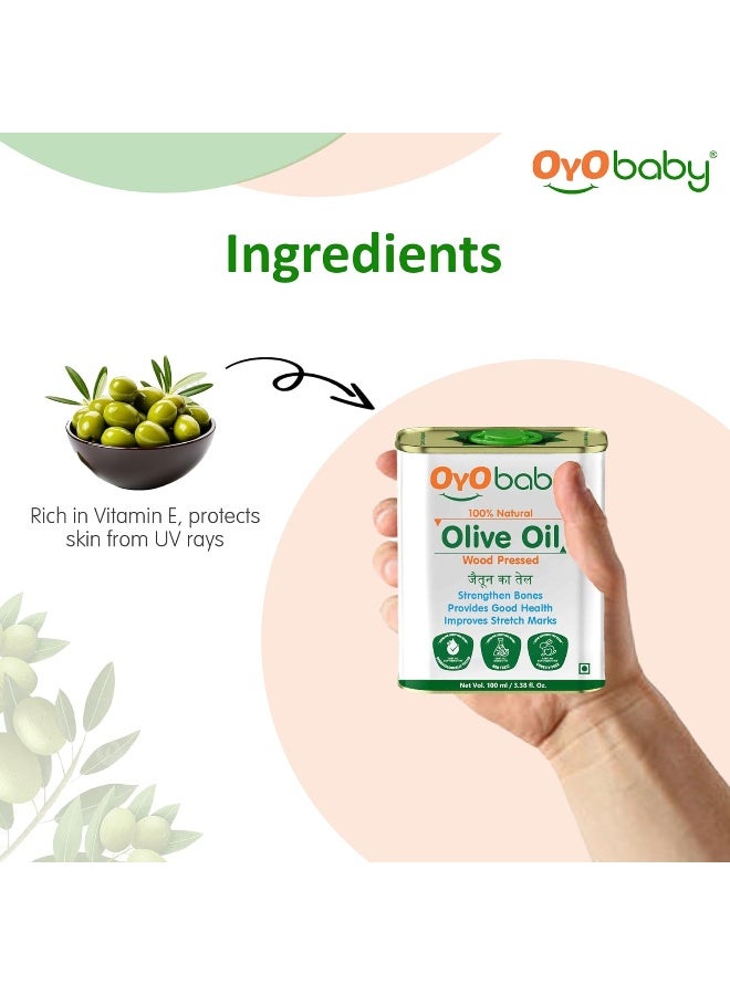 OYO BABY Extra Virgin Cold Pressed Olive Oil for Hair and Skin 100ml - Image 3