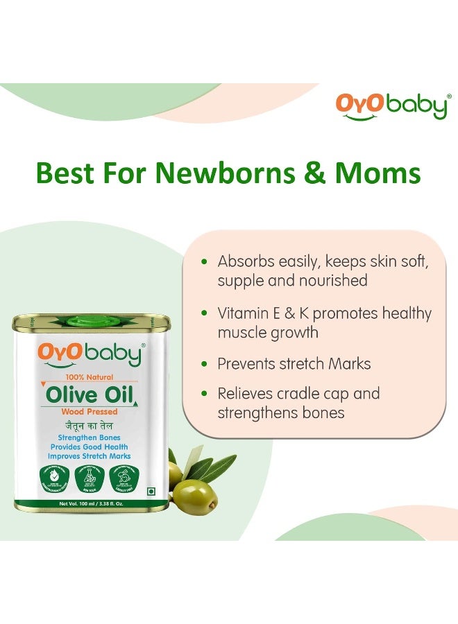 OYO BABY Extra Virgin Cold Pressed Olive Oil for Hair and Skin 100ml - Image 4