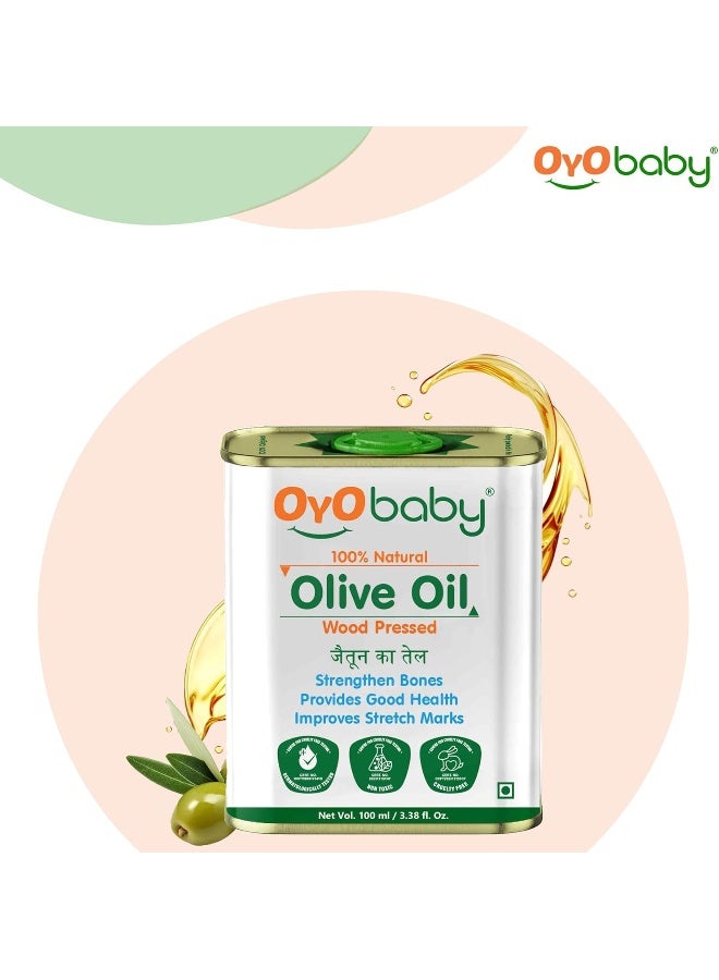 OYO BABY Extra Virgin Cold Pressed Olive Oil for Hair and Skin 100ml - Image 2