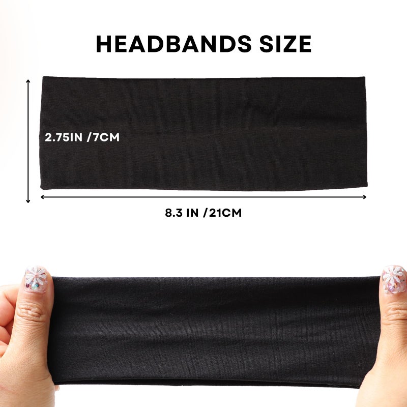 RJMBMUP Headbands for Women 3 PCS Cotton Non Slip Hair Bands Sweat Thick Headband Hair Accessories - Image 2