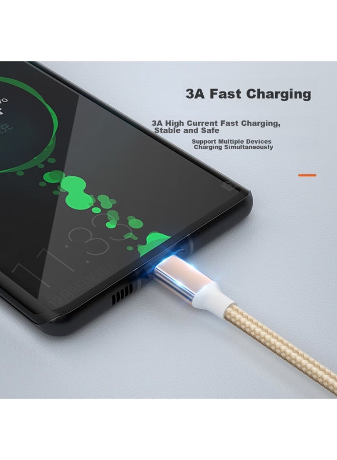 Newmine Apple/type-c/android Usb-c 3-in Charging Cable, Compatible With Iphone 14/13 Pro Max/xiaomi/huawei Phones And Tablets, Gold - Image 4
