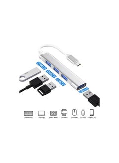 Generic Type-C to 4-Port USB Hub – Slim Aluminum Adapter with USB 3.0 & USB 2.0 for Fast Data Transfer  - Image 3