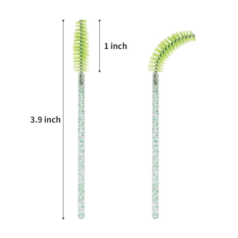 CHEFBEE 100PCS Disposable Eyelash Brush, Mascara Wands Makeup Brushes Applicators Kits for Eyelash Extensions and Eyebrow with Container (Green) - Image 5