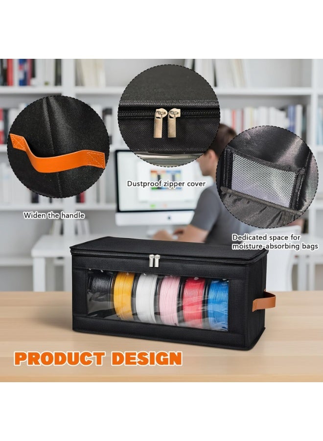 3D Printer Filament Storage Containers,Efficient Filament Management Case Holds 6 Spools,  Stackable Boxes with Clear Window and Zipper, Reusable Filament Container for 3D Printing, Protects and Humidity Filament Storage Box，3D Filament Holder for Home, Office Workshop - Image 3