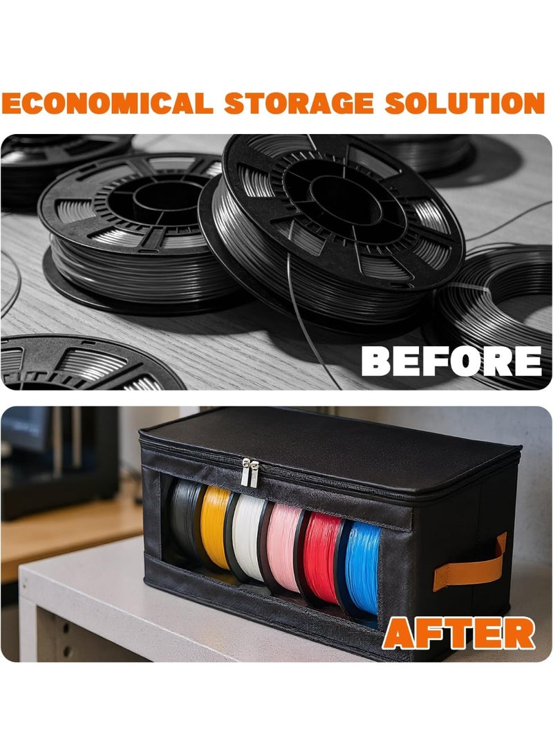 3D Printer Filament Storage Containers,Efficient Filament Management Case Holds 6 Spools,  Stackable Boxes with Clear Window and Zipper, Reusable Filament Container for 3D Printing, Protects and Humidity Filament Storage Box，3D Filament Holder for Home, Office Workshop - Image 4
