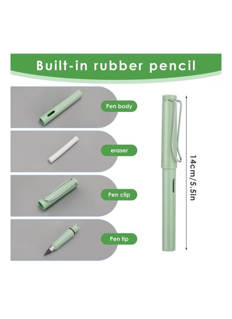 FASHION - 6 Sets Inkless Magic Pencil Unlimited Writing Pencil Everlasting Pencil Eternal With Eraser Tree-Friendly Cute Forever Pencil For Writing Drawing With Extra 6 Eraser & 6 Replaceable Nibs - Image 1