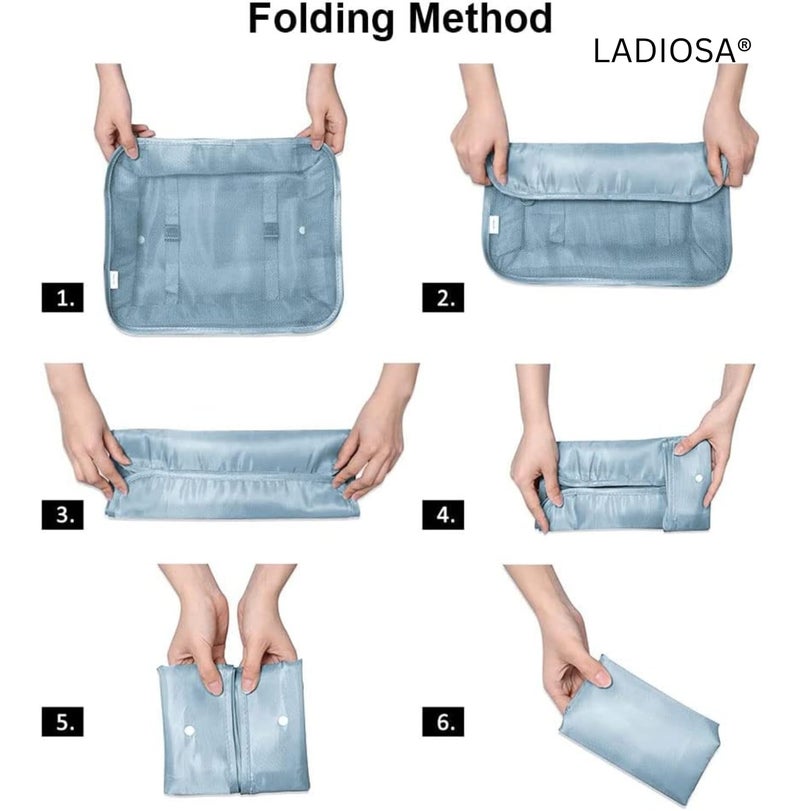 Ladiosa® Nylon Travel Organizer, Packing Cubes for Travel, Travel Essentials, Packing Cubes, Packing Bags for Clothes, Travel Organizer for Women, Packing Bags, 2.8x19.2 cm, Blue - Image 4