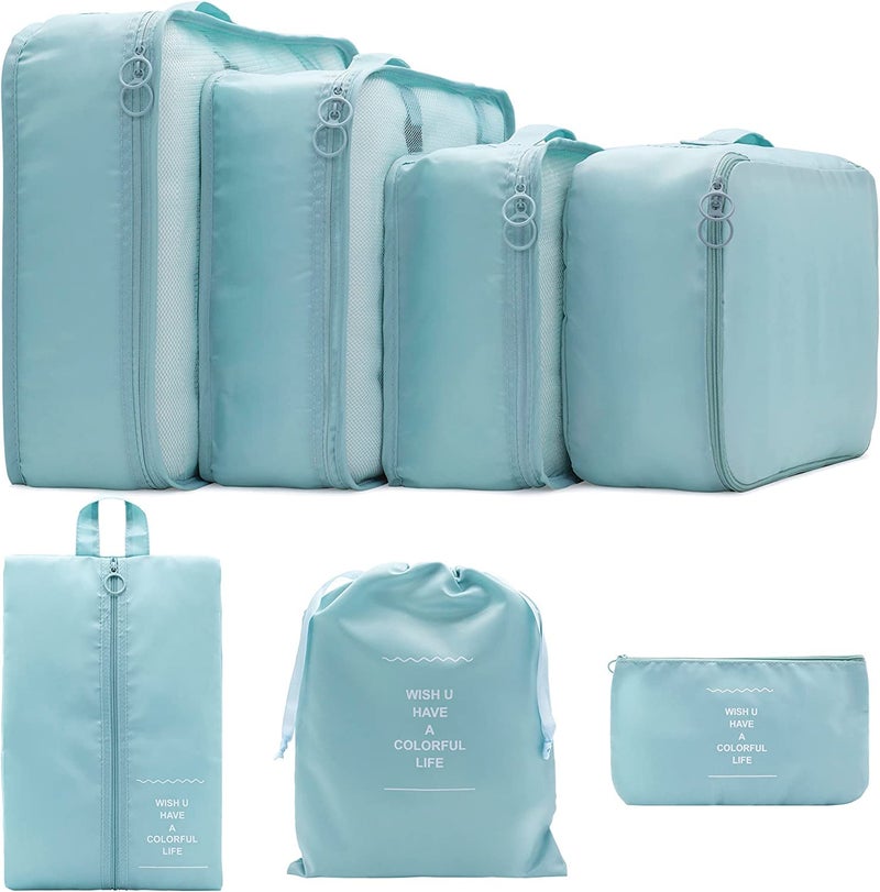 Ladiosa® Nylon Travel Organizer, Packing Cubes for Travel, Travel Essentials, Packing Cubes, Packing Bags for Clothes, Travel Organizer for Women, Packing Bags, 2.8x19.2 cm, Blue - Image 1