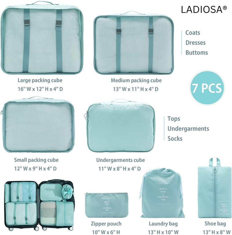 Ladiosa® Nylon Travel Organizer, Packing Cubes for Travel, Travel Essentials, Packing Cubes, Packing Bags for Clothes, Travel Organizer for Women, Packing Bags, 2.8x19.2 cm, Blue - Image 5