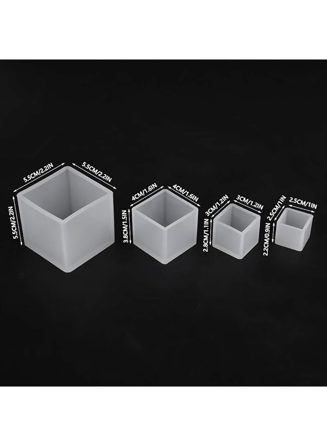 erorex Resin Silicone Mold Set 4 Pcs Different Sizes Cube Silicone Epoxy Resin Casting Molds For Diy Ornaments Crafts - Image 4