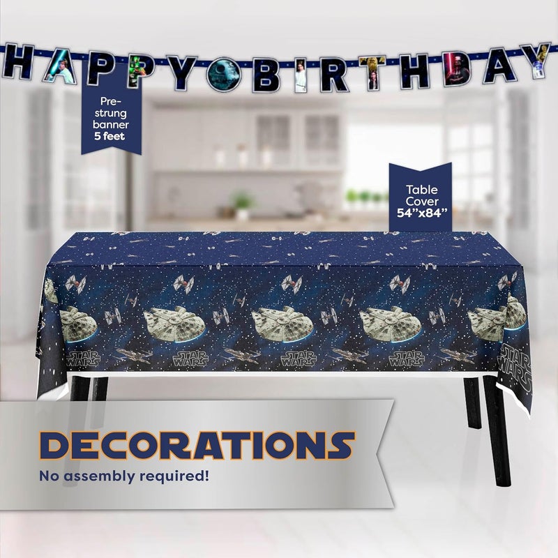 Unique Star Wars Birthday Decorations Set  With 16 Plates 16 Napkins 16 Masks Banner Tablecover Birthday Sticker  Officially Licensed - Image 3