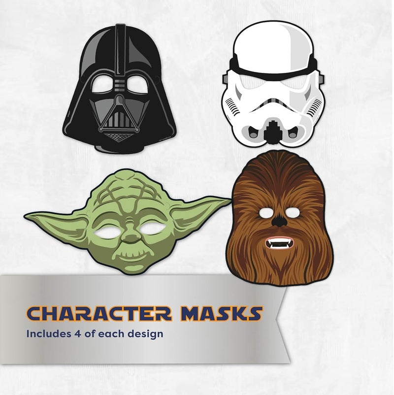 Unique Star Wars Birthday Decorations Set  With 16 Plates 16 Napkins 16 Masks Banner Tablecover Birthday Sticker  Officially Licensed - Image 5