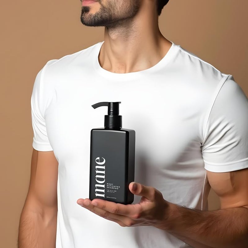 mane شامبو نمو الشعر للرجال (250 مل) لتنشيط البصيلات والجذور لشعر أكثر كثافة وامتلاء - تنظيف وترطيب فروة الرأس - شامبو إعادة نمو الشعر للرجال - Image 2