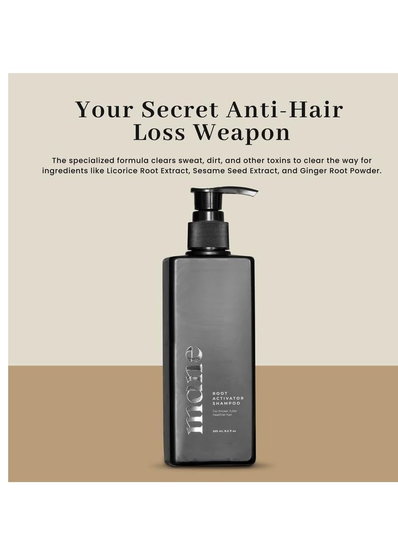 mane Hair Growth Shampoo for Men (250ml) Activating Follicles & Roots for Thicker & Fuller Hair - Cleanse, and Hydrate Scalp - Regrowth Shampoo for Men  - Image 3