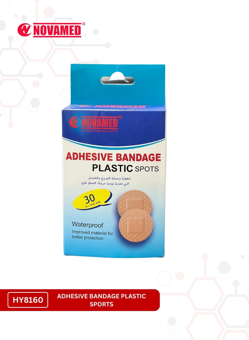 NOVAMED Adhesive Bandage Plastic Spots Waterproof 30 All One Size - Image 1