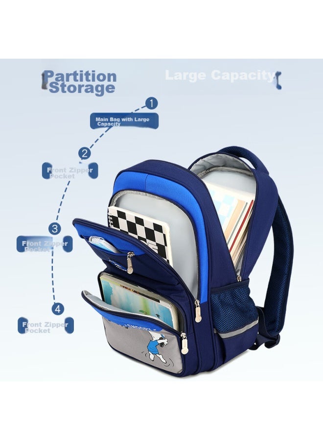 Snoopy Children's Backpack For Boys 1st-3rd-6th Grade Primary School Students Junior High School Casual Double Shoulder Backpack Girls Blue - Image 2