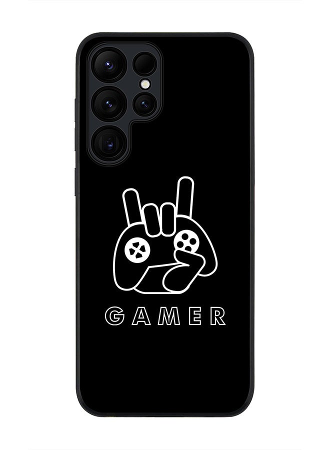 Stylizedd Rugged Black edge case for Samsung Galaxy S24 Ultra, Slim fit Soft Case Flexible Rubber Edges Anti Drop TPU Gel Thin Cover- Gamer  - Image 1