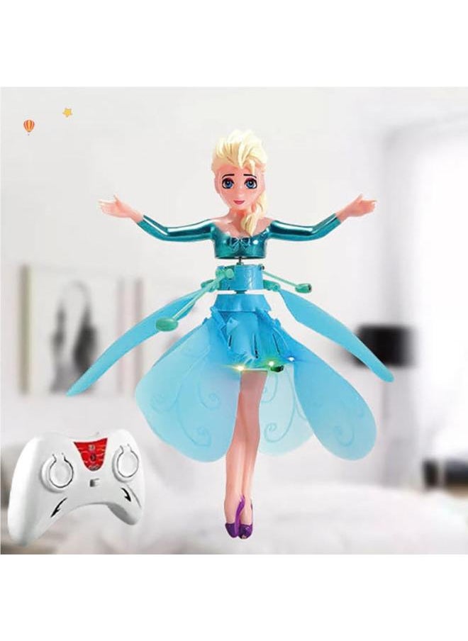 Generic - Remote Control Aircraft Children's Induction Levitation Aircraft Helicopter Toy Girl Gift Drone Flying Fairy-Color:Induction Ice Princess [color Box Version + Remote Control] Built-in Usb Charging Cable - Image 1