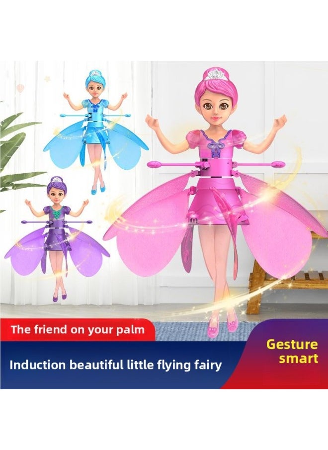 Generic - Remote Control Aircraft Children's Induction Levitation Aircraft Helicopter Toy Girl Gift Drone Flying Fairy-Color:Induction Ice Princess [color Box Version + Remote Control] Built-in Usb Charging Cable - Image 1