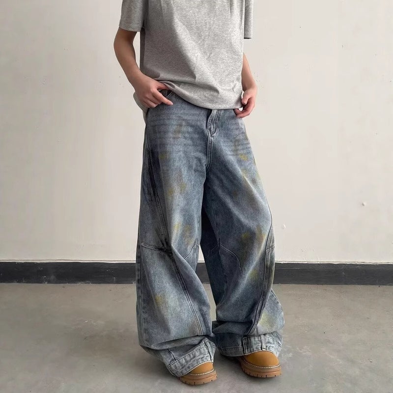 Unisex Classic Denim Jeans Loose Fit Daily Outdoor Wear - Image 2